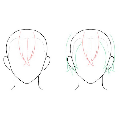 Draw hair in anime style