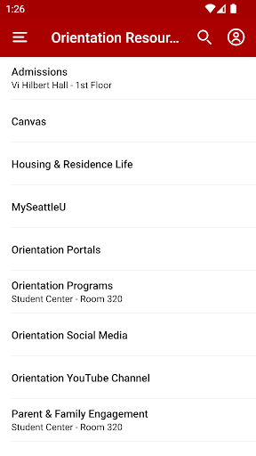 Seattle University Orientation Screen 3
