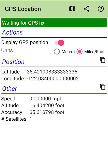 GPS Location Screen 2
