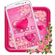 Gleaming Pink Hearts Theme  Icon