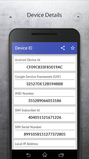 Android application Device ID screenshort