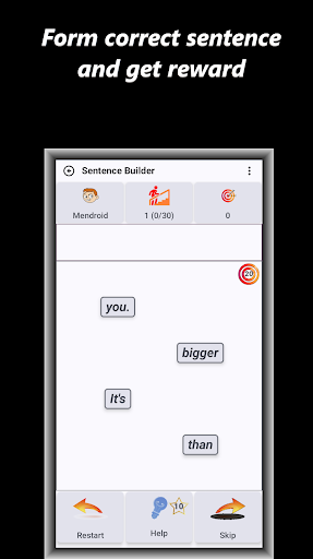 Sentence Builder english Screen 3