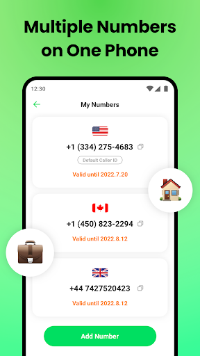 Screenshot of 2nd Phone Number - Text & Call