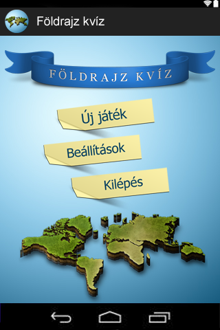 Android application Földrajz kvíz screenshort