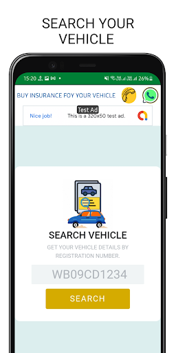 RTO Vehicle Details Search App Screen 3