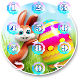 Easter bunny rainbow egg theme icon