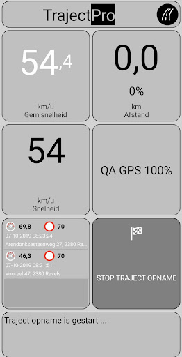 Android application TrajectPro screenshort