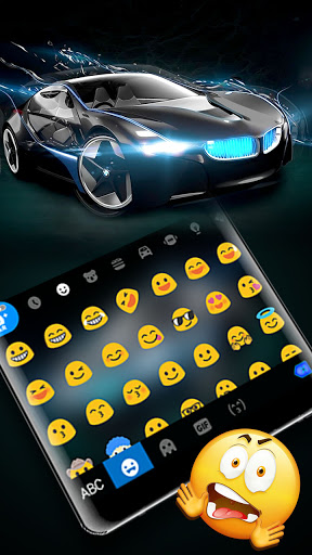Black Sports Car Keyboard Back Screen 3