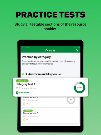 Screenshot of Australian Citizenship Test