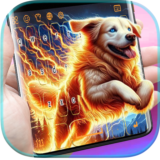 Golden Retriever Dog Keyboard logo