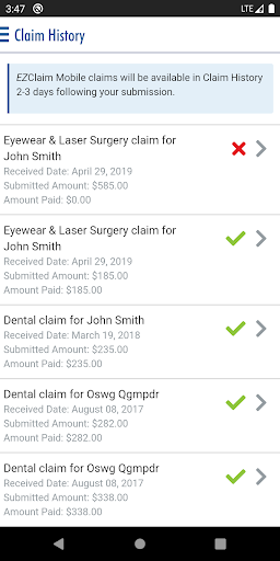 Equitable EZClaim Mobile Screen 3