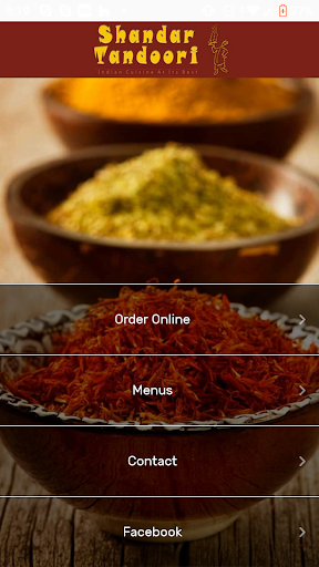 Android application Shandar Tandoori screenshort