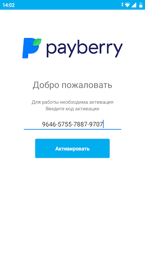 Android application PayBerry Бизнес screenshort