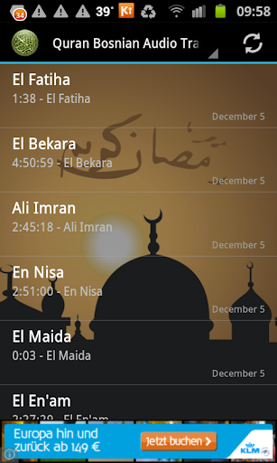 Android application Quran Bosnian Translation MP3 screenshort