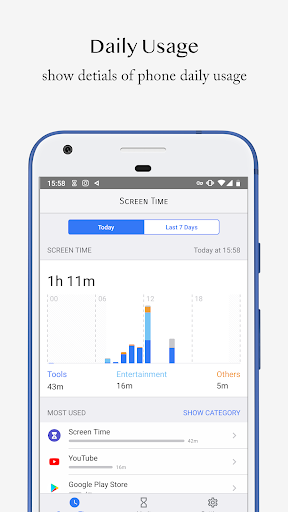 Android application Screen Time - Restrain yoursel screenshort
