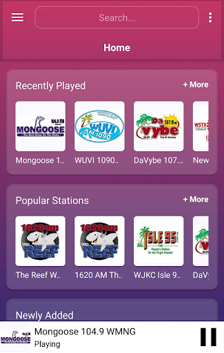 Android application A2Z Virgin Islands FM Radio screenshort