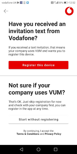 Vodafone Usage Manager Screen 2