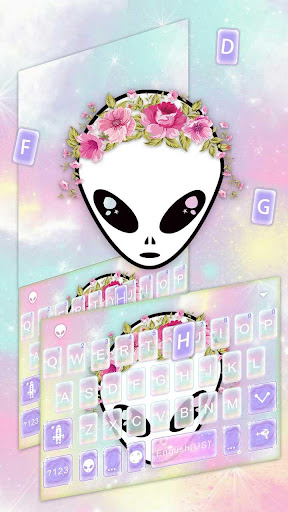 Alien Girl Emoji Keyboard Them Screen 3