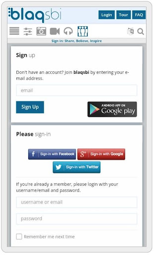 Android application Blaqsbi screenshort