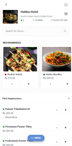 Our Belgaum Food Delivery App Screen 2