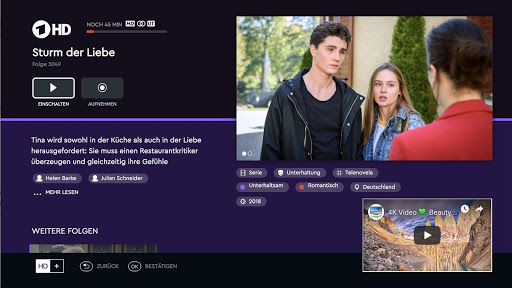 Android application HD+ TV-App screenshort