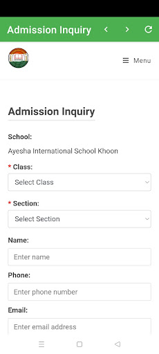 Android application Ayesha Intl School Khoon screenshort