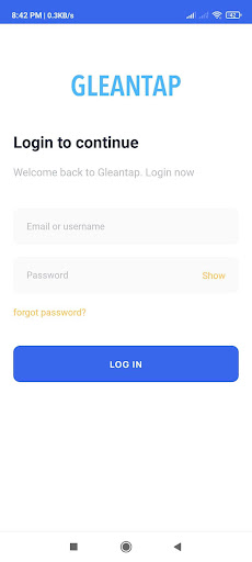 Android application Gleantap Inbox screenshort