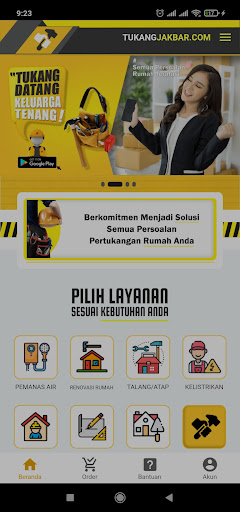 Android application Tukang Jakbar screenshort
