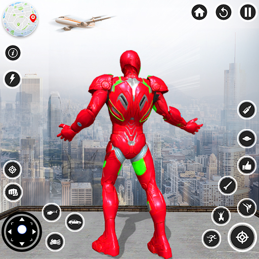 Iron Hero Flying Superhero war logo