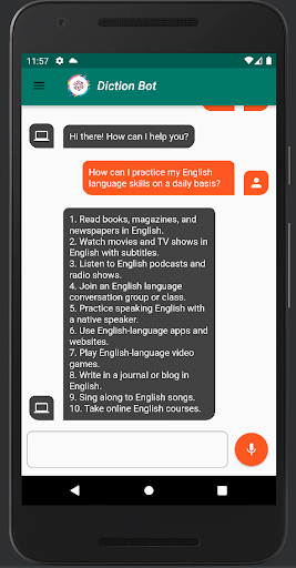 Android application Diction Bot screenshort