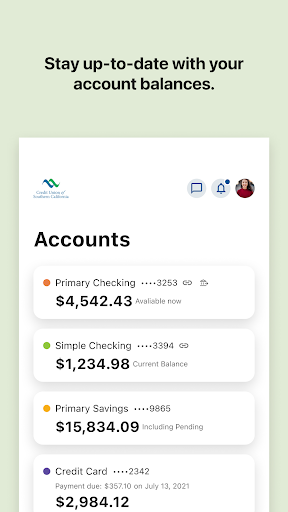 CU SoCal Mobile Banking Screen 3
