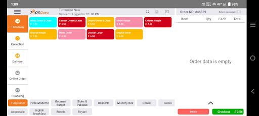 Android application POS screenshort