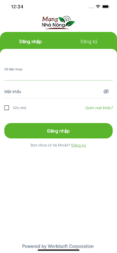 Android application Mạng nhà nông screenshort