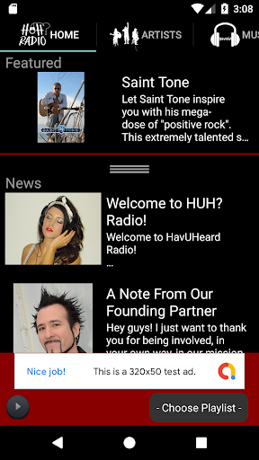 HuH Radio (HavUHeard) Screen 2