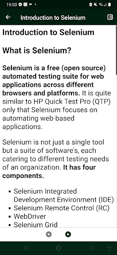Selenium Learning Master Screen 2