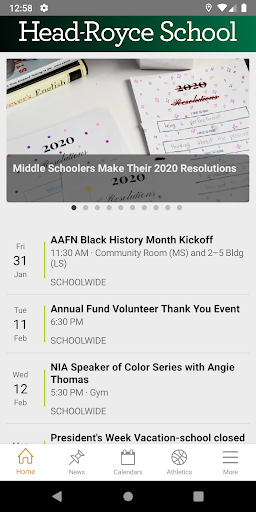 Android application Head-Royce School Hub screenshort