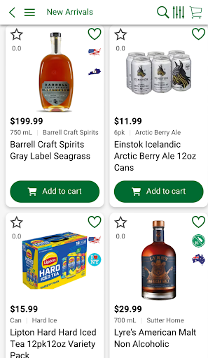 Android application Green's Beverages Atlanta screenshort