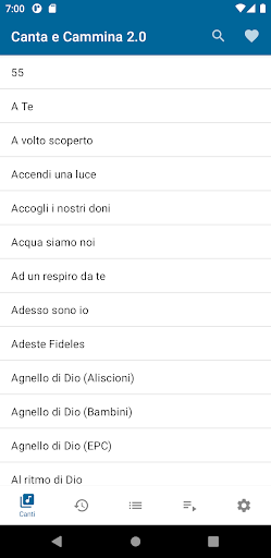 Android application Canta e Cammina 2.0 screenshort