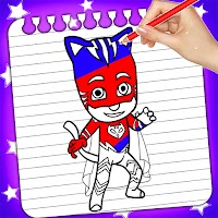 Pj super heroes coloring catboy mask