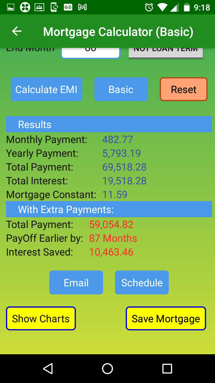 Android application Mortgage Calculator Pro screenshort
