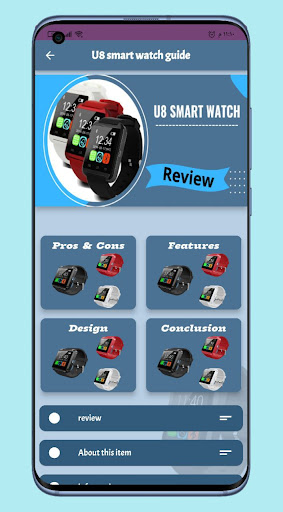 Android application U8 smart watch guide screenshort