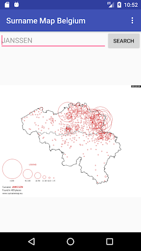 Surname Map Belgium Screen 3