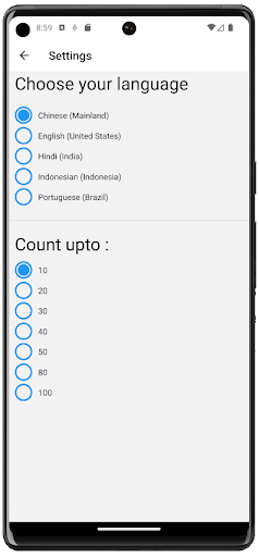 Counting App Screen 2
