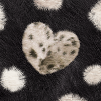 Chic Theme FUR HEART -BLACK-