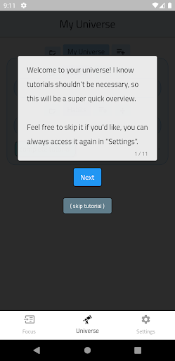 Android application Youniverse screenshort