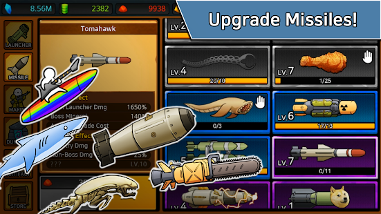 Missile Dude RPG: Tippen Sie auf Tap Missile Screenshot