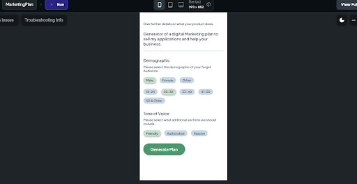 MarketingPlan Screen 3