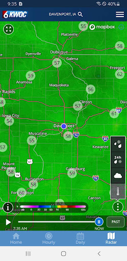 Screenshot of KWQC First Alert Weather
