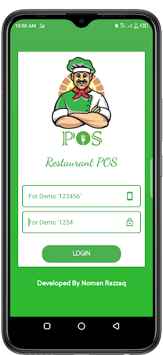 Android application Restaurants POS screenshort