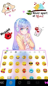 Pretty Anime Girl Keyboard Bac
